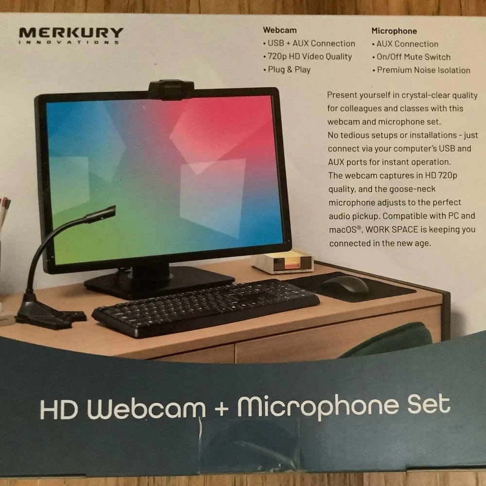 720p HD Webcam with Flexible Microphone by Mercury